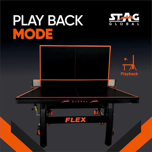STAG GLOBAL Flex Series TT Table | Thickness 16 mm with 2 TT Rackets, 6 Balls, 1 Table Cover & Clamp Net