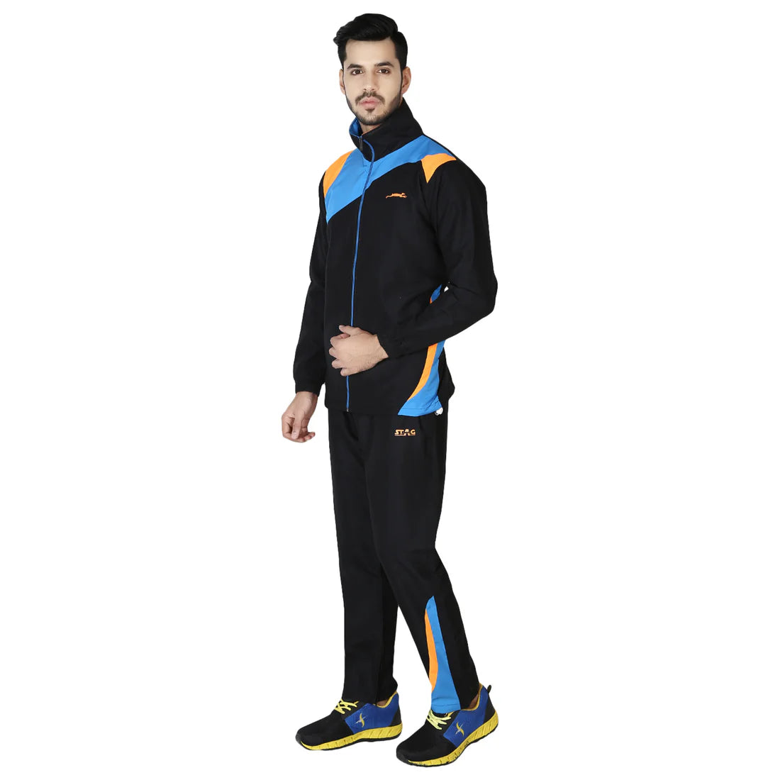 STAG Men's Tracksuit (Model : Platinum Black Orange) | Stag Global