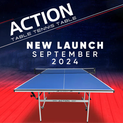 STAG GLOBAL Action Table Tennis Table Blue Top ,Thickness 16 mm with 1 Table Cover, 2 TT Rackets, 6 Balls, 1 Clamp Net