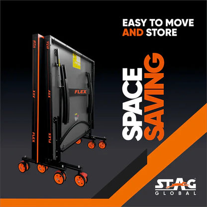 STAG GLOBAL Flex Series TT Table | Thickness 16 mm with 2 TT Rackets, 6 Balls, 1 Table Cover & Clamp Net